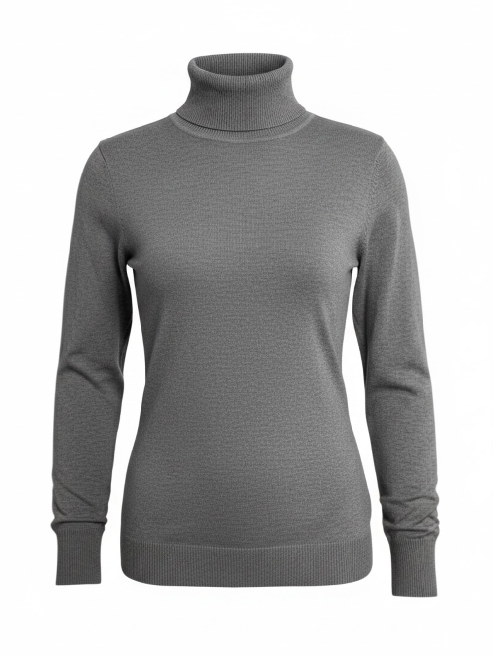 Banana Republic Gray Cotton Silk Turtleneck Sweater Long Sleeves Size Small